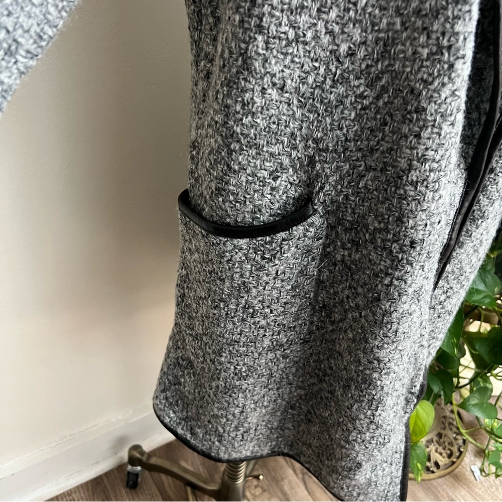 Tart Marled Grey Knit Long Open Cardigan Jacket Medium - Picture 5 of 9